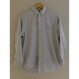 VINTAGE Polo Ralph Lauren Button Down Shirt 16/34 Striped Pony Preppy Academia